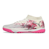 Chuteira Society Puma Future 8 TF Branca e Rosa